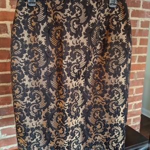 Black and Gold Pencil Skirt